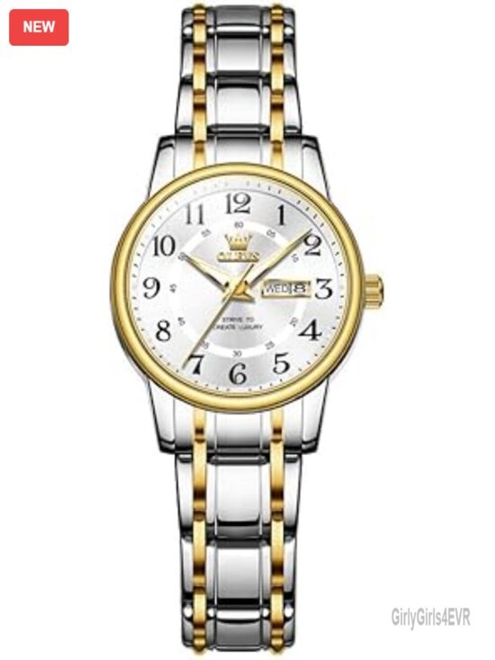 Small Face Dress Watch with Date Stainless Steel Quartz